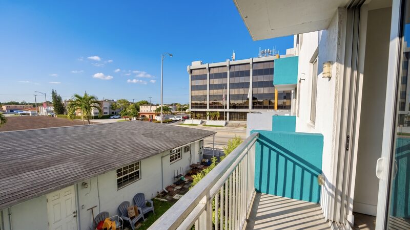 View from a private balcony toward the West Flagler corridor