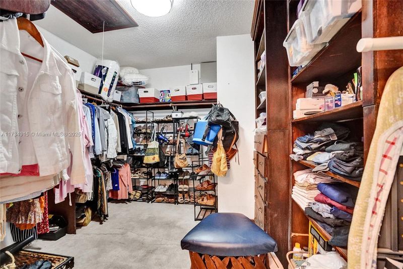 Walk-in closet with shelving and hanging space