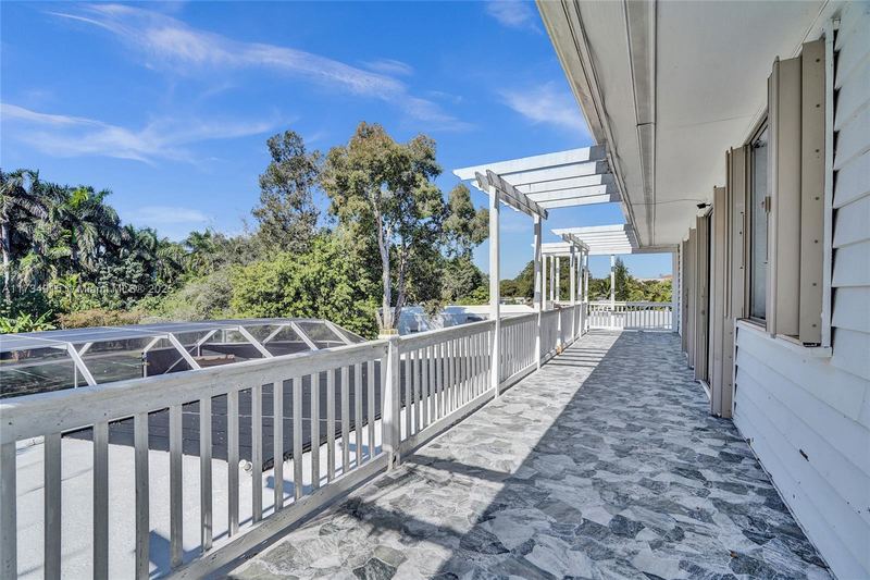 Upstairs balcony overlooking the trees