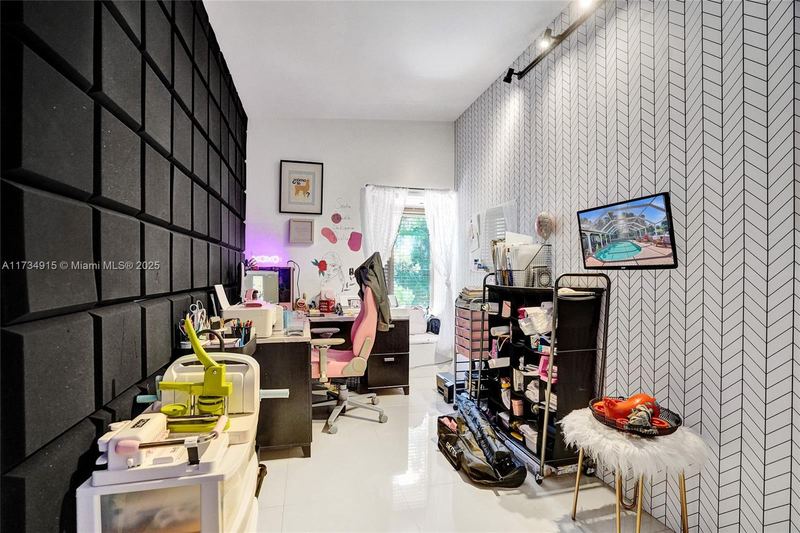 Room set up as a studio
