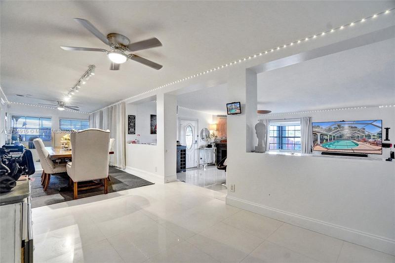 Open living and dining area