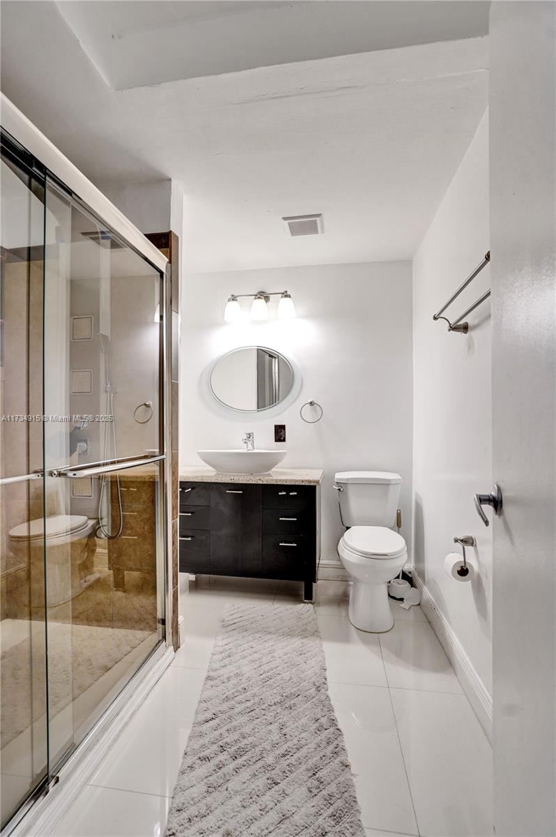 Bathroom with a glass shower