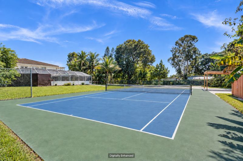 Tennis court shown refurbished, digitally enhanced