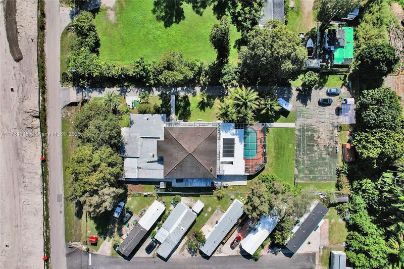 Overhead aerial view of the lot