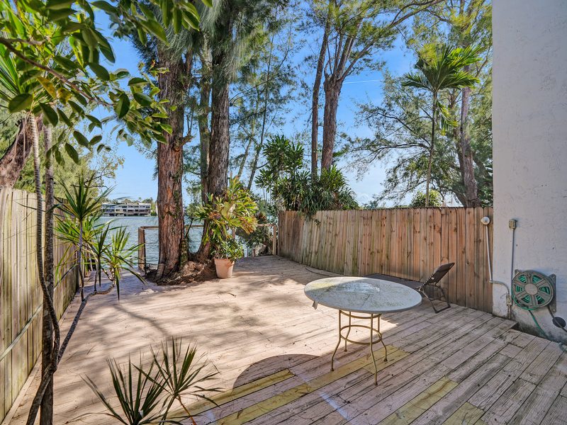 Private wood deck at 4863 SW 71st Place, Miami