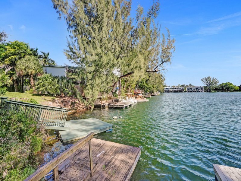 Private dock on the 22-acre lake at 4863 SW 71st Place, Miami