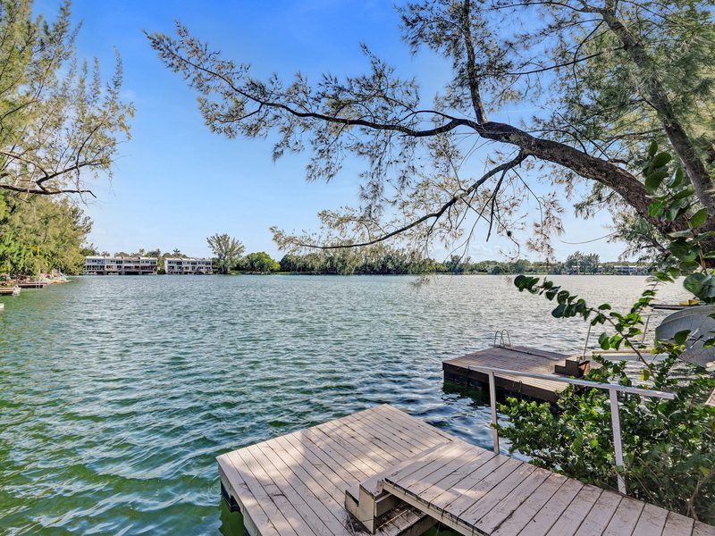 Lake view from the private dock at 4863 SW 71st Place, Miami