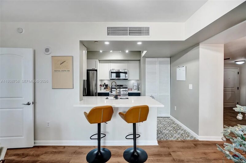 Designer kitchen at 7350 SW 89th St, Unit 911S, Toscano Condo, Miami