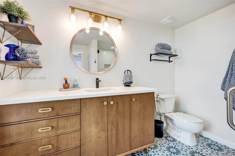 Bathroom detail at 7350 SW 89th St, Unit 911S, Toscano Condo, Miami