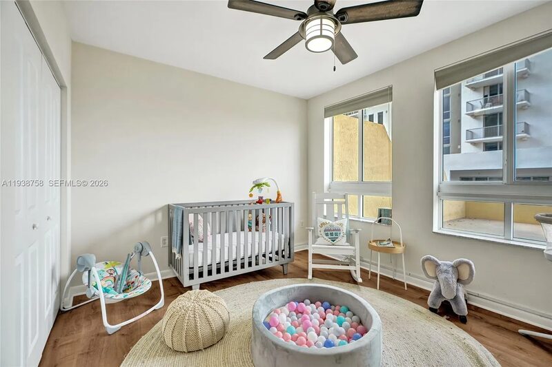 Private patio detail at 7350 SW 89th St, Unit 911S, Toscano Condo, Miami