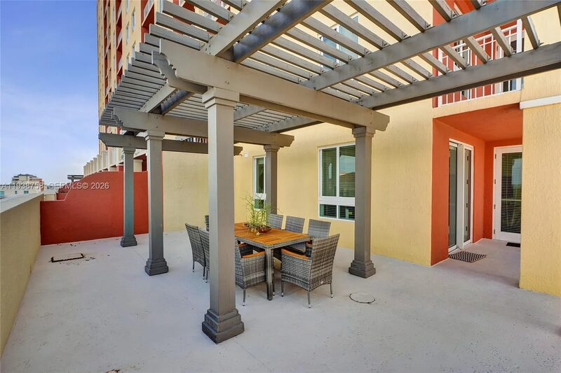 Aerial view of Toscano Condominium and Dadeland area, Miami