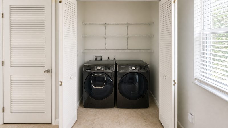 Laundry area with a full-size washer and dryer at 8225 SW 44th Street, Miami