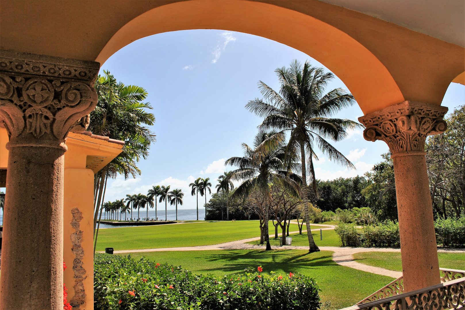 Deering Estate in Palmetto Bay, seen through a stone arch